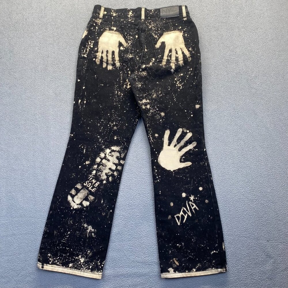 New York & Company Women's Boot Cut Black Jeans‎ Dark Wash Stretch Size 14Petite - Picture 9 of 13